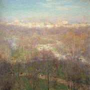 Metcalf, Willard Leroy Early Spring Afternoon-Central Park Spain oil painting artist